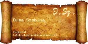 Dusa Szabina névjegykártya