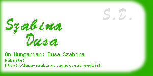 szabina dusa business card